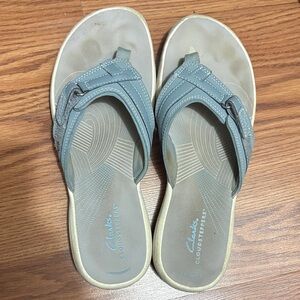 Clarks Grayish Blue Flip Flop Sandals